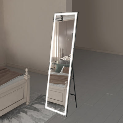 Specchio a figura intera Sumerain con luci LED, specchio da terra 67"x20" con dimmer e 3 modalità di illuminazione, specchio alto a figura intera per camera da letto, camerino, guardaroba, cornice nera