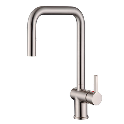Rubinetto cucina sumerain con spruzzatore estraibile in nichel spazzolato, acciaio inox, rubinetto cucina a foro singolo con maniglia singola e doppia modalità di spruzzo