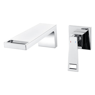 Rubinetto a cascata da parete per lavabo SUMERAIN, miscelatore monocomando con valvola di installazione, finitura cromo