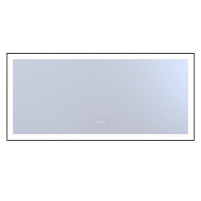 Specchio da bagno LED grande Sumerain 60"x28" con luci, specchio trucco dimmerabile antiappannamento con illuminazione frontale e posteriore, funzione memoria, specchio da parete con 3 temperature di colore, vetro temperato