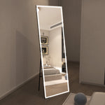 Specchio a figura intera da terra Sumerain 75"x28" con LED grandi, luce dimmerabile senza gradini, illuminazione a 3 colori, specchio a figura intera da parete per camera da letto, camerino, guardaroba, vetro temperato