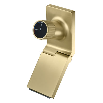 Rubinetto per lavabo da bagno SUMERAIN da parete, miscelatore monocomando con foro singolo e beccuccio pieghevole, valvola di installazione, finitura oro spazzolato