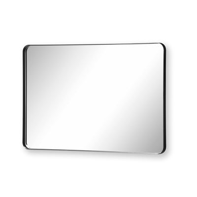 Specchio da bagno SUMERAIN nero opaco, 22x30 pollici, specchio da parete con cornice in alluminio, vetro temperato, appendibile orizzontalmente o verticalmente per ingresso, bagno, soggiorno