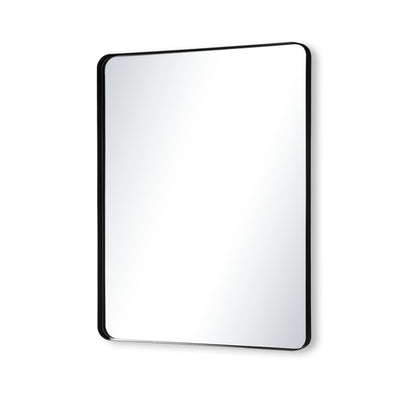 Specchio da bagno SUMERAIN per mobile con vetro temperato infrangibile, specchio da parete moderno 36x30 pollici nero opaco con cornice in alluminio per ingresso, soggiorno e stile rustico, montaggio orizzontale/verticale
