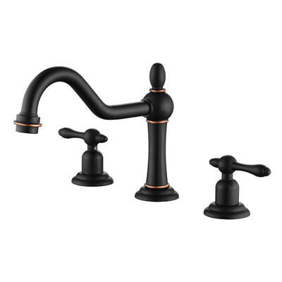 Rubinetto da bagno SUMERAIN a 3 fori con maniglie separate da 8 pollici, rubinetto lavabo bagno stile vintage finitura bronzo spazzolato