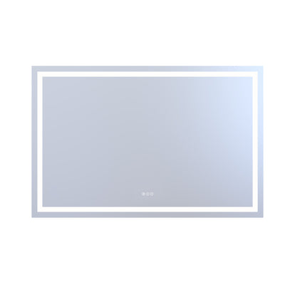 Specchio da bagno moderno LED SUMERAIN da parete, 55 x 36 pollici, specchio trucco intelligente con vetro temperato, antiappannamento, luminosità dimmerabile, 3 temperature di colore, specchio trucco LED più luminoso