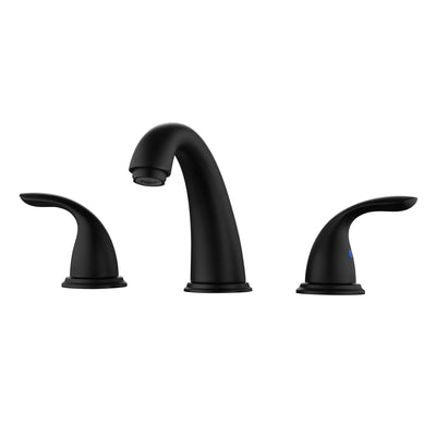 Rubinetto per bagno sumerain con doppia maniglia e 3 fori, finitura nero opaco