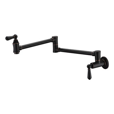 Rubinetto da parete SUMERAIN per riempimento pentole, rubinetto pieghevole per lavabo da cucina, bronzo antico oliato, rubinetto tradizionale sopra il piano cottura con bracci articolati doppi
