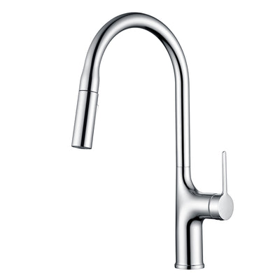 Rubinetto cucina sumerain in cromo con arco alto e 2 modalità di spruzzo, rubinetto con spruzzatore estraibile, senza piombo e certificato DOE