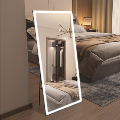 Specchio a figura intera SUMERAIN con luci, specchio da terra LED 80"x36", specchio da terra per vestirsi a figura intera con dimmer e 3 modalità di illuminazione, specchio da terra per camera da letto, soggiorno, camerino