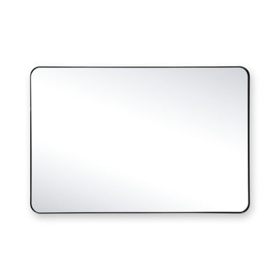Specchio da bagno moderno SUMERAIN, specchio da parete 24x36 pollici con cornice in alluminio nero opaco e vetro temperato, perfetto per arredamento bagno o camera da letto contemporaneo