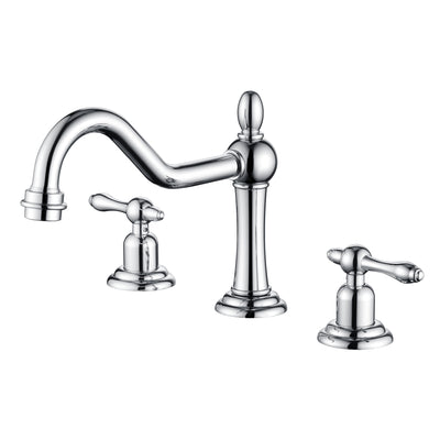 sumerain Rubinetto lavabo da bagno diffuso da 8 pollici finitura cromata, rubinetto da toeletta tradizionale a 2 maniglie e 3 fori