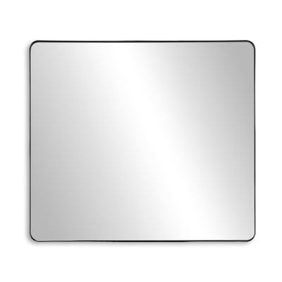 Specchio da bagno grande SUMERAIN 40x36 pollici, specchio da mobile con cornice in alluminio e vetro temperato infrangibile per bagno spazioso o zona giorno, sospensione orizzontale/verticale