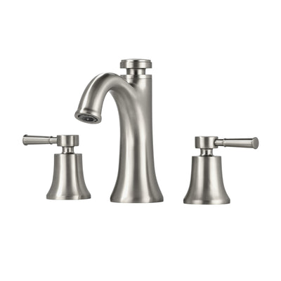 Rubinetto lavabo bagno Sumerain in nichel spazzolato a 3 fori, rubinetto lavabo a due maniglie, ottone massiccio, funzione memoria temperatura