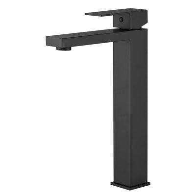 Rubinetto alto per lavabo da bagno sumerain, nero opaco, risparmio idrico e facile installazione, acciaio inox 304