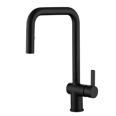 Rubinetto cucina sumerain nero opaco con spruzzatore estraibile, rubinetto per lavello cucina in acciaio inox SUS304 a foro singolo con maniglia singola