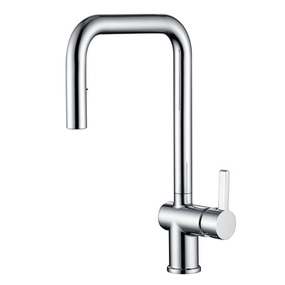 Rubinetto cucina sumerain con spruzzatore estraibile in finitura cromo, rubinetto per lavello cucina in acciaio inox a foro singolo con doppia modalità di spruzzo