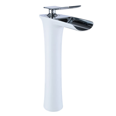 Rubinetto moderno SUMERAIN per lavabo a vaso, rubinetto alto da bagno con foro singolo e bocca a cascata