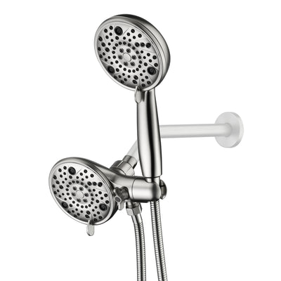 Soffione doccia sumerain 3 vie ad alta pressione con doccetta 2-in-1, tubo doccia in acciaio inox, nichel spazzolato
