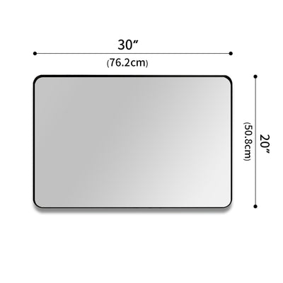 Specchio da bagno SUMERAIN nero opaco, 20x30 pollici, specchio da parete in vetro temperato con angoli arrotondati, si può appendere orizzontalmente o verticalmente