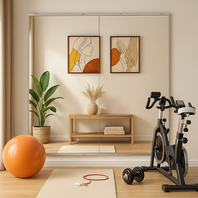 Specchio infrangibile per palestra domestica Sumerain 2 pezzi da 48x24 pollici, specchio grande senza cornice da parete a figura intera, per palestra domestica, fitness, yoga, danza, garage