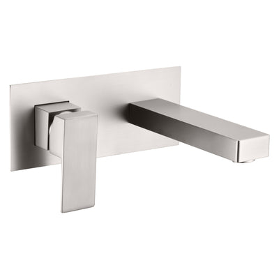 Sumerain Rubinetto da Bagno in Nichel Spazzolato Montaggio a Parete Rubinetto per Lavabo con Valvola Grezza, Maniglia Singola per Mancini