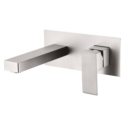 Rubinetto per lavabo da bagno con montaggio a parete Rubinetto per lavabo in nichel spazzolato con valvola grezza