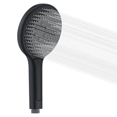 Soffione doccia Sumerain nero, doccetta grande ad alta pressione, risparmio idrico con 3 tipi di getto (135 mm)