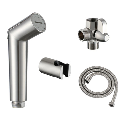 Accessorio doccia per cani SUMERAIN, spruzzatore per animali domestici per cani e gatti, deviatore braccio doccia in ottone massiccio e spruzzatore a flusso regolabile, tubo extra lungo da 8 piedi, finitura nichel spazzolato
