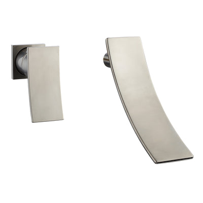 sumerain Rubinetto da bagno a cascata in nichel spazzolato Rubinetto per lavabo con montaggio a parete, design per mancini