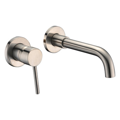 sumerain Rubinetto per lavabo da bagno in nichel spazzolato a parete Rubinetto per lavabo Design per mancini
