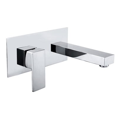 sumerain Rubinetto per lavabo Rubinetto per lavabo a parete e valvola ruvida inclusa Finitura cromata, Maniglia singola per mancini