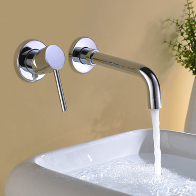 sumerain rubinetto per lavabo a parete, rubinetto per lavabo, finitura cromata, design per mancini
