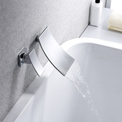 Set di rubinetti per vasca a cascata sumerain, rubinetto per vasca a parete, maniglia singola per mancini, cromato