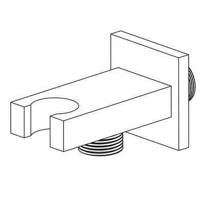 Gomito di alimentazione a parete con supporto per doccetta e attacco da 1/2" Finitura cromata Sumerain 3218015-C