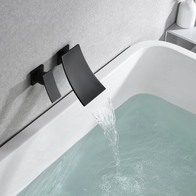 Sumerain Rubinetto per vasca nero Cascata Rubinetto per vasca a parete Maniglia singola per mancini