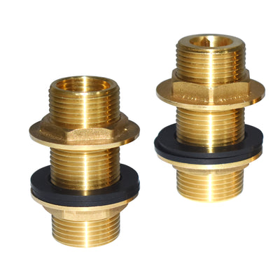 Rubinetto per vasca Sumerain Clawfoot Dado di prolunga in ottone per montaggio a parete della vasca, NPT 1/2" Femmina X G3/4 Maschio, S7931-PB (confezione da 2)