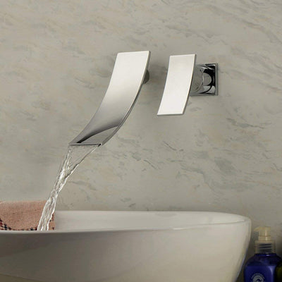 Rubinetto per bagno a cascata con montaggio a parete, rubinetto per lavabo a 2 fori