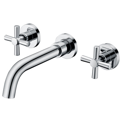 Rubinetto da bagno con montaggio a parete, Cross 2 maniglie in finitura cromata, Sumerain