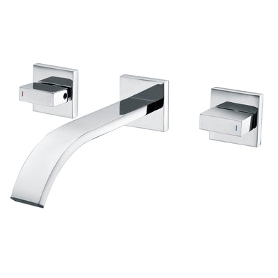 Rubinetto per lavabo a parete con due maniglie Rubinetto per lavabo in ottone cromato