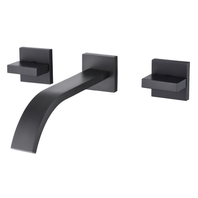 sumerain Rubinetto da bagno nero Rubinetto per lavabo con montaggio a parete Include valvola ruvida