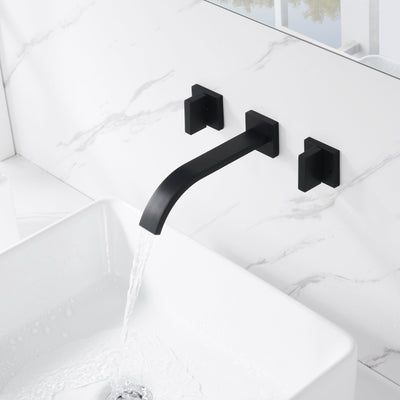 sumerain Rubinetto da bagno nero Rubinetto per lavabo con montaggio a parete Include valvola ruvida