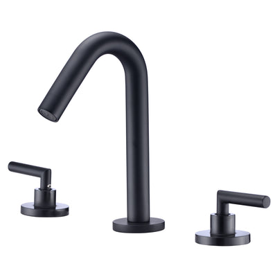 Rubinetto da bagno nero, finitura nera opaca, rubinetto per lavabo a 3 fori diffuso da 8 pollici