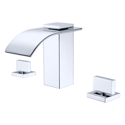 Rubinetto per lavabo da bagno diffuso a cascata da 8 pollici a 3 fori con finitura cromata