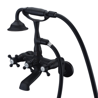 Rubinetto per vasca Clawfoot in bronzo, riempitivo per vasca con montaggio a parete con finitura in bronzo lucidato a olio