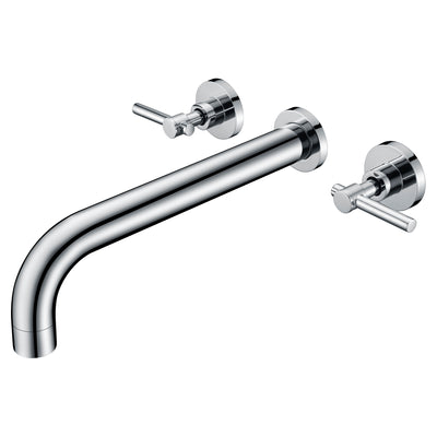 Rubinetto per vasca da bagno con montaggio a parete, beccuccio extra lungo con flusso elevato, finitura cromata