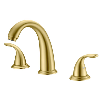 Rubinetto da bagno diffuso Sumerain a due maniglie in oro spazzolato con valvola
