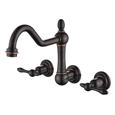 sumerain Rubinetto per vasca vintage con montaggio a parete Riempitore per vasca da bagno in bronzo lucidato a olio, centro da 8 pollici
