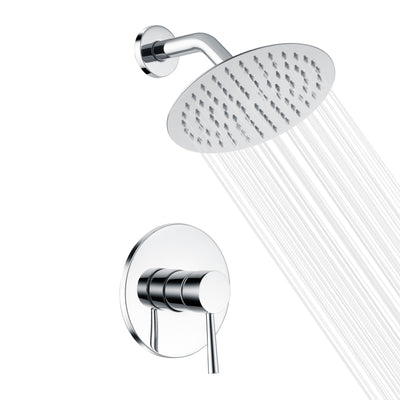 Rubinetto per doccia da bagno con valvola, soffione doccia interamente in metallo e finitura cromata