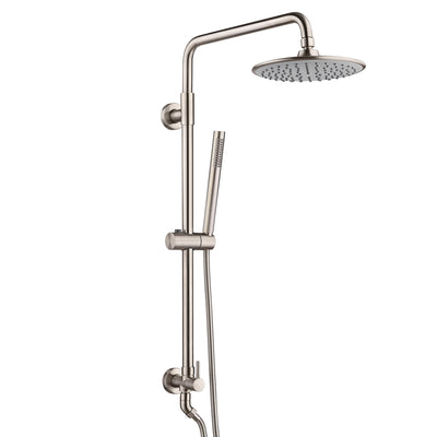 Sistemi doccia retrofit in nichel spazzolato Sumerain con soffione a pioggia da 9 pollici 2,5 GPM